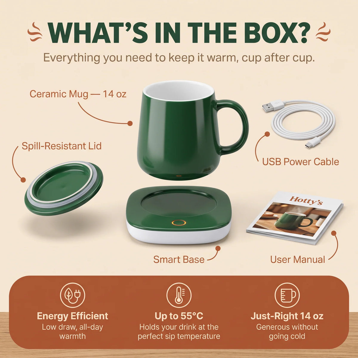 WarmSip™ Heated Mugs